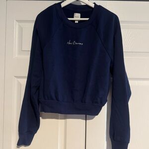 Maeve “Merci Beaucoup” Navy Crewneck